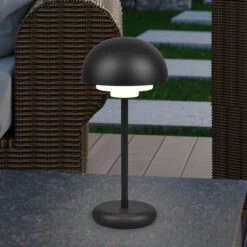 LED-Tischlampe Elliot IP44 Akku Touchdim, Schwarz