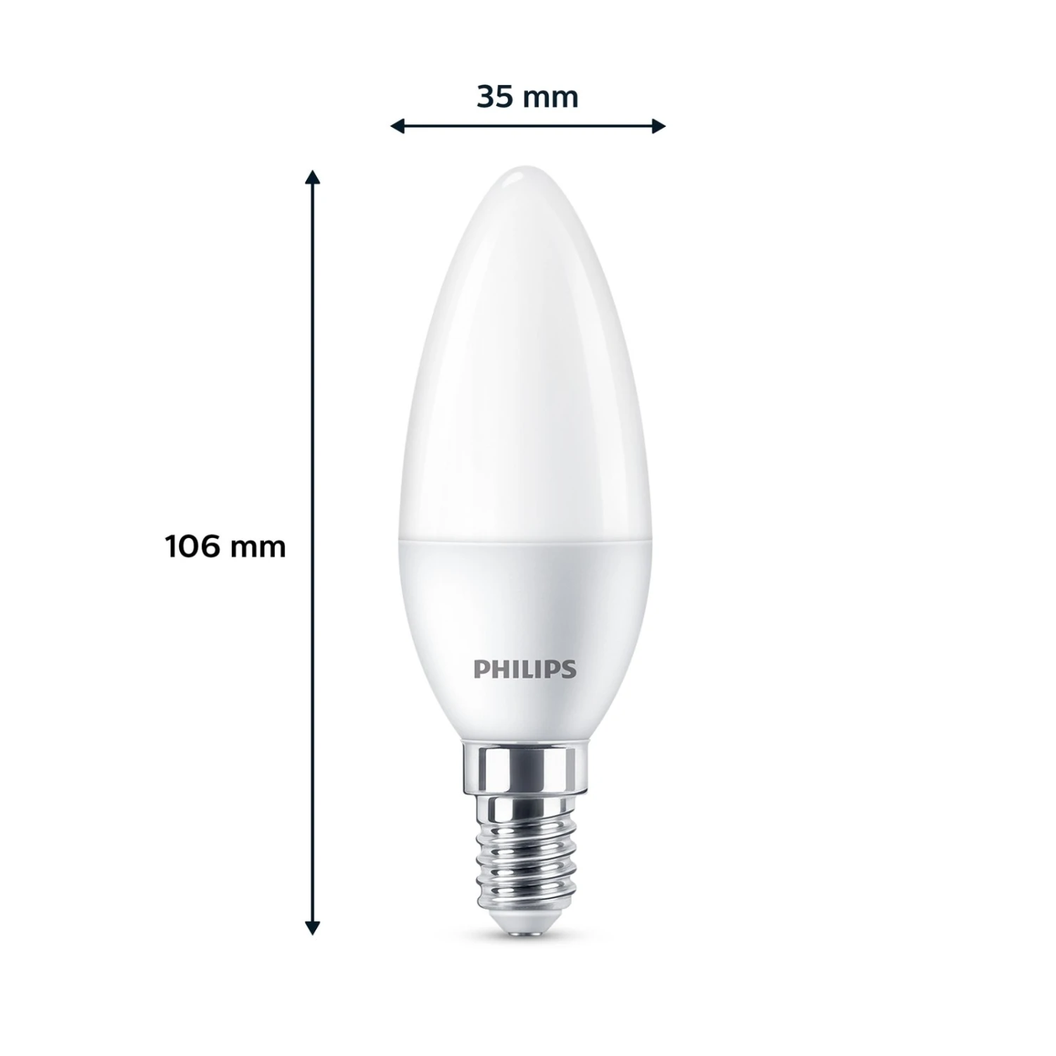 Philips LED-Kerze E14 4,9W 470m 2.700K Matt 6er 5 Philips LED-Kerze E14 4,9W 470m 2.700K Matt 6er – Bild 3
