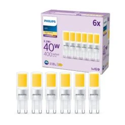 Philips LED-Lampe G9 3,2W 400lm 2.700K Klar 6er