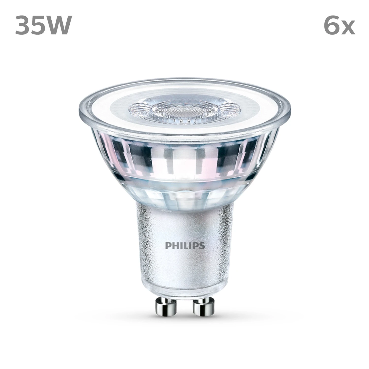Philips LED-Lampe GU10 3,5W 255lm 827 Klar 36° 6er 4 Philips LED-Lampe GU10 3,5W 255lm 827 Klar 36° 6er – Bild 2