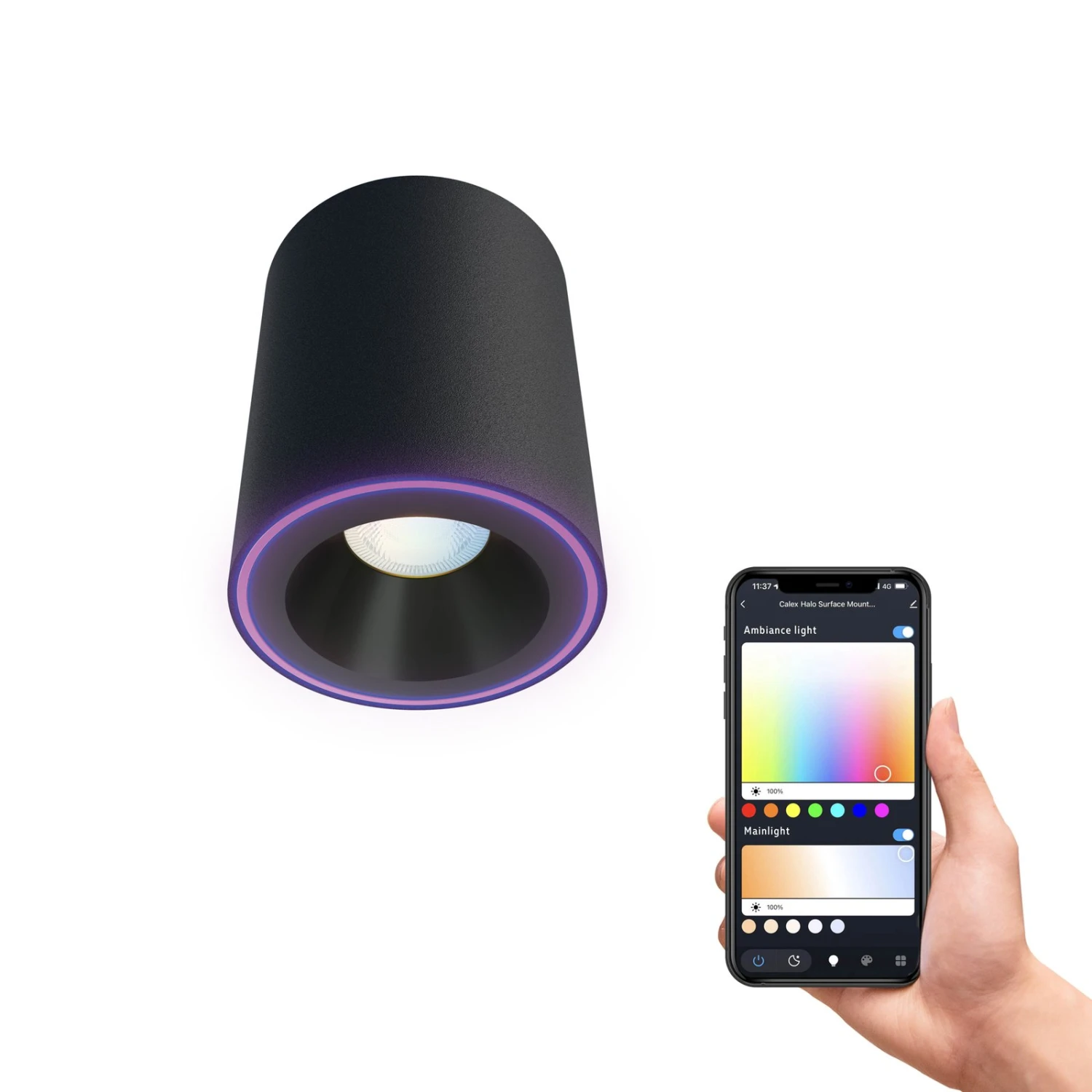 Calex Smart Halo Spot LED-Deckenstrahler, Schwarz 5 Calex Smart Halo Spot LED-Deckenstrahler, Schwarz – Bild 3