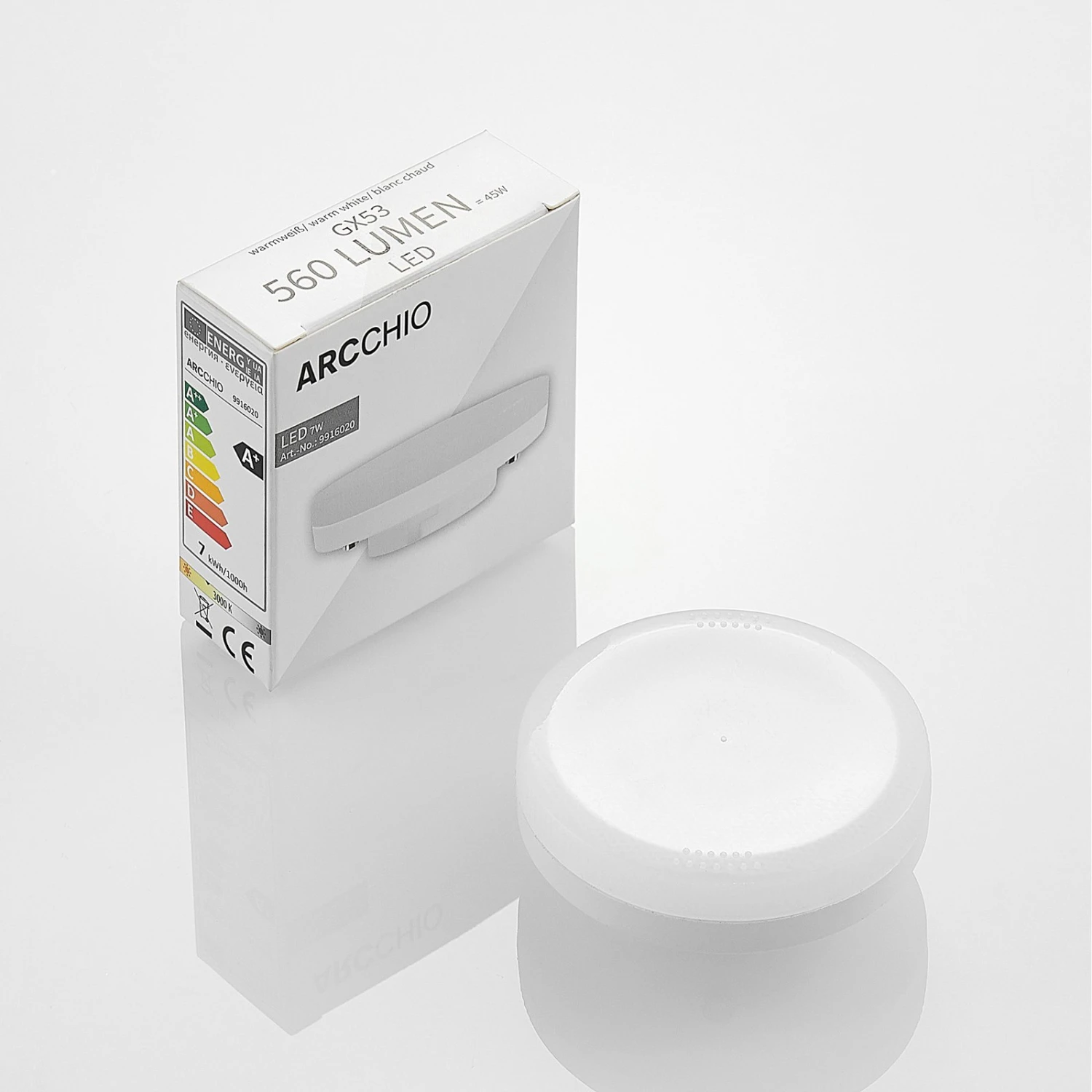 Arcchio LED-Lampe GX53 7W 3.000K 10er-Set 10 Arcchio LED-Lampe GX53 7W 3.000K 10er-Set – Bild 8