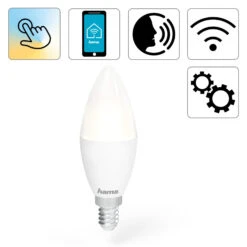 Hama WLAN LED-Kerze E14 C35 5,5W CCT Dimmbar Opal