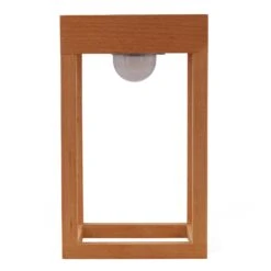 Lindby Peransa LED-Solar-Terrassenleuchte Holz