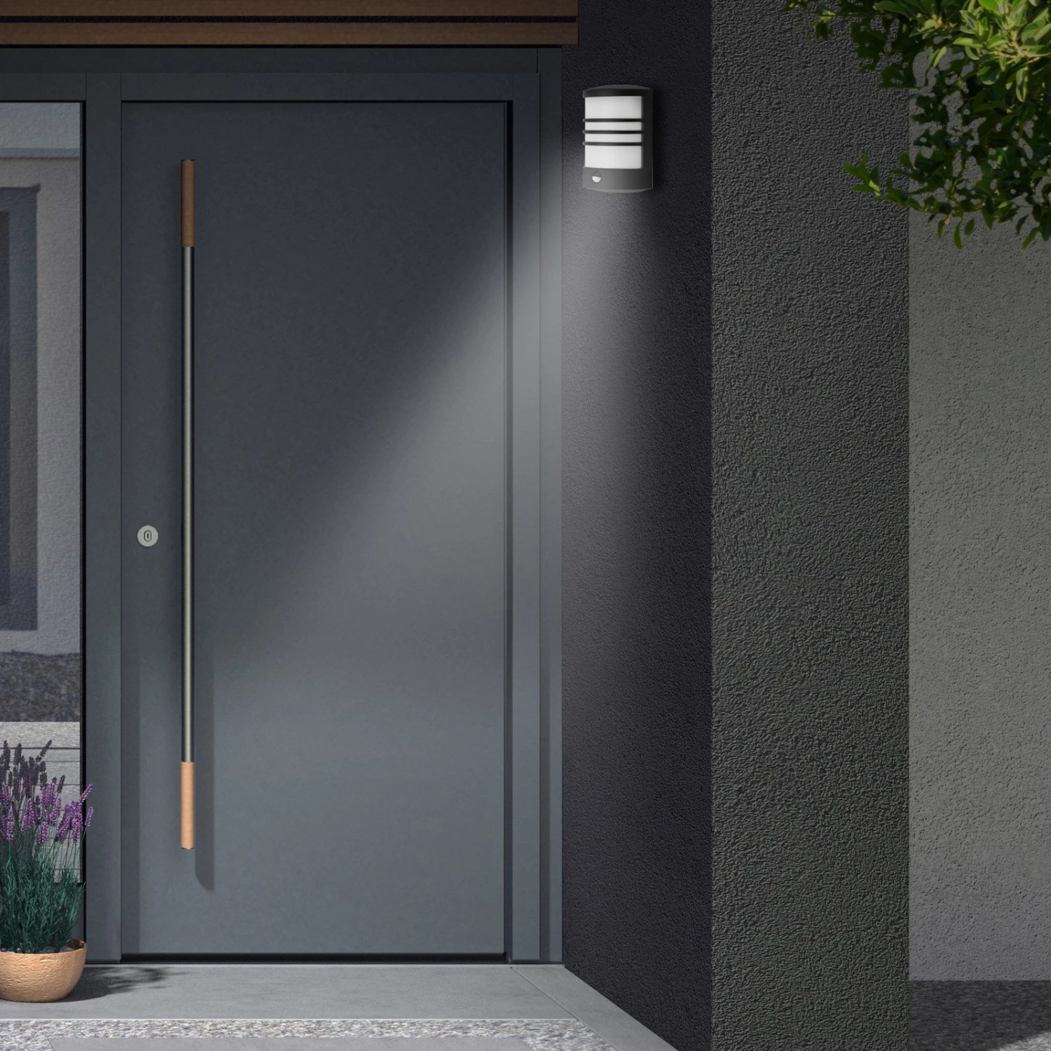 LED-Sensor-Außenwandleuchte Toledo Schwarz 4.000K 4 LED-Sensor-Außenwandleuchte Toledo Schwarz 4.000K – Bild 2