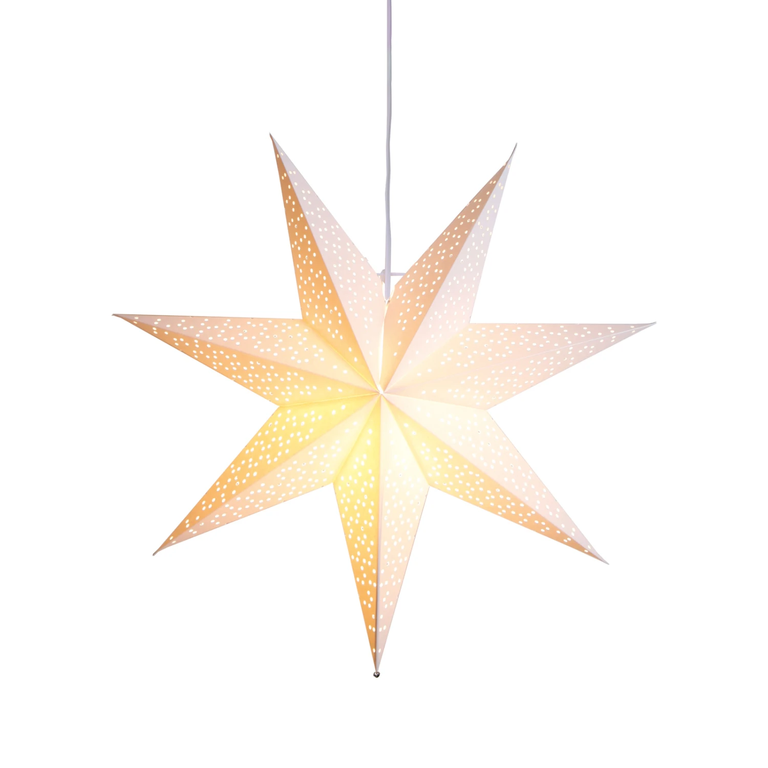 Papierstern Dot Mit Lochmuster, Weiß Ø 54 Cm 4 Papierstern Dot Mit Lochmuster, Weiß Ø 54 Cm – Bild 2