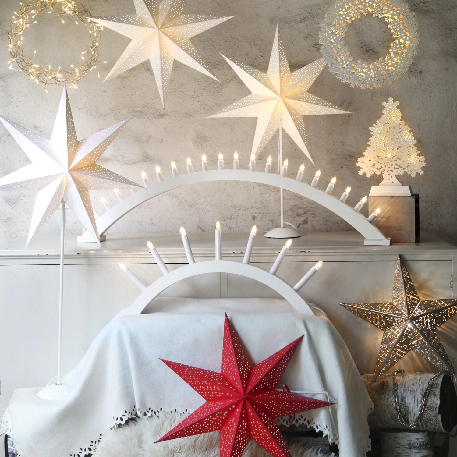 Papierstern Dot Mit Lochmuster, Weiß Ø 54 Cm 8 Papierstern Dot Mit Lochmuster, Weiß Ø 54 Cm – Bild 6