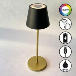 LED-Akku-Tischlampe Cosenza 2.0 34cm Schwarz/gold 7 LED-Akku-Tischlampe Cosenza 2.0 34cm Schwarz/gold -Philips Store 10017102 2