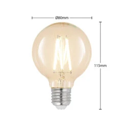 LED E27 8W G80 2.700K Filament Dimmbar Klar 3er -Philips Store 10018069 2