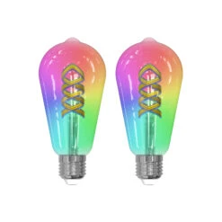 Prios LED-Filament E27 ST64 4W RGB WLAN Klar 2er