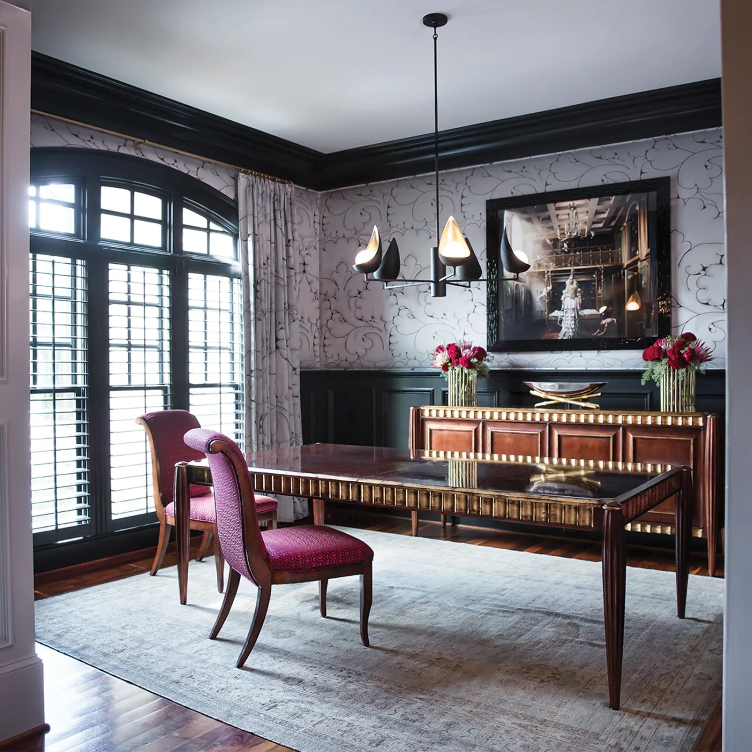 Kronleuchter Ren, 6-flammig, Schwarz/gold 5 Kronleuchter Ren, 6-flammig, Schwarz/gold – Bild 3