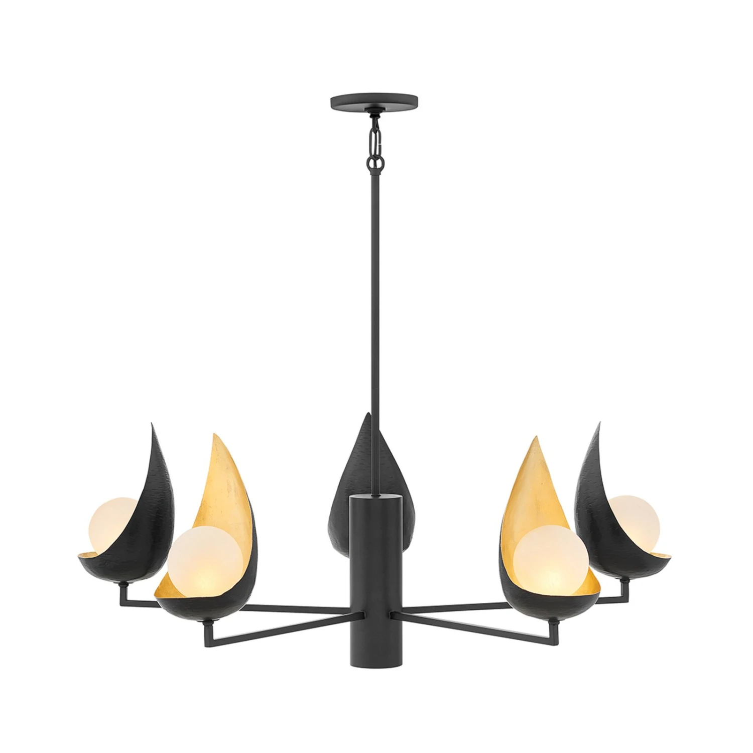 Kronleuchter Ren, 6-flammig, Schwarz/gold 6 Kronleuchter Ren, 6-flammig, Schwarz/gold – Bild 4