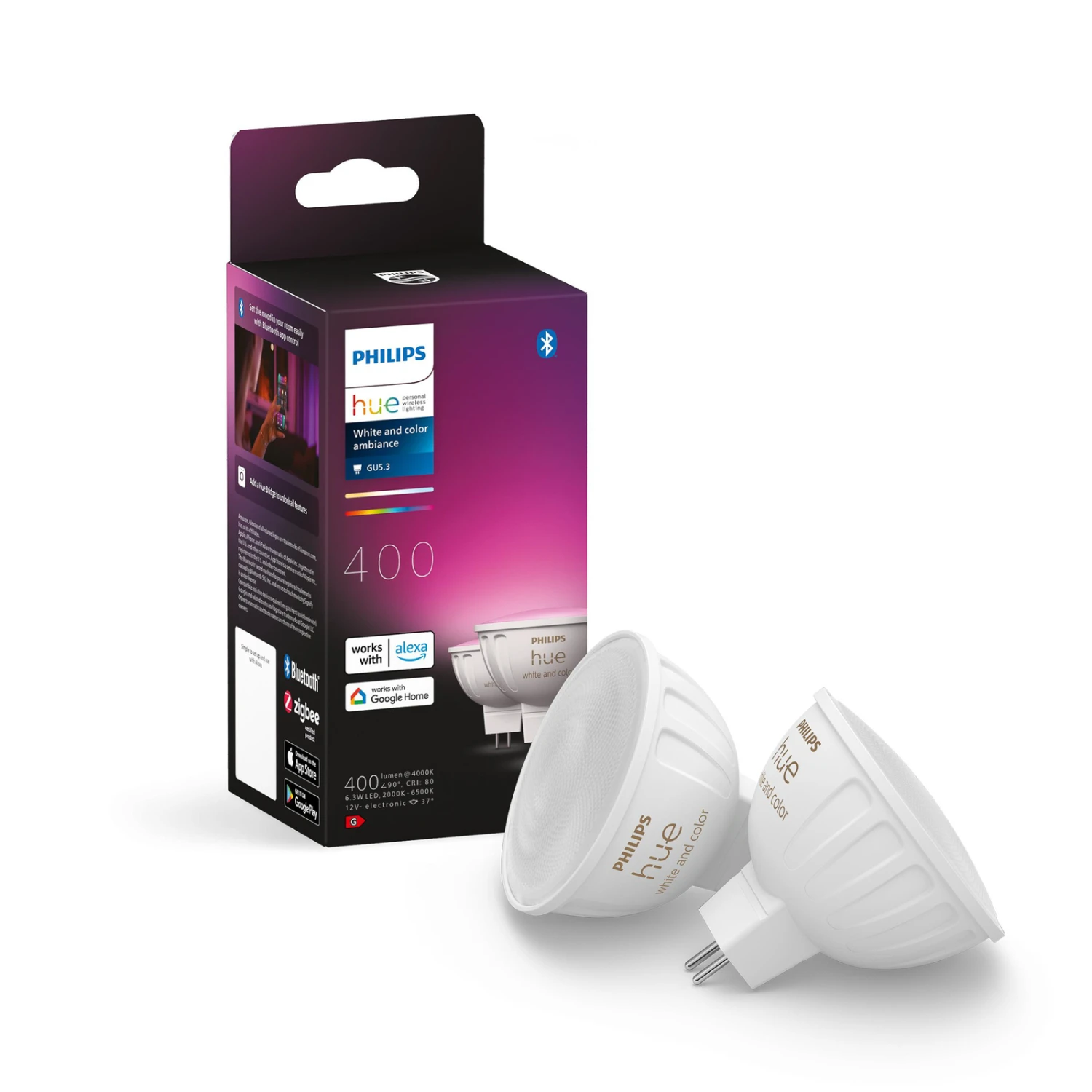 Philips Hue White & Color Ambiance 6,3W GU5,3 2er 8 Philips Hue White & Color Ambiance 6,3W GU5,3 2er – Bild 6
