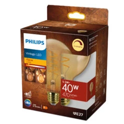 Philips E27 LED-Globe G95 5,5W Dimmbar 2.200K Gold -Philips Store 10021524 2