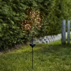 LED-Solarleuchte Firework Mit Erdspieß Dreiflammig