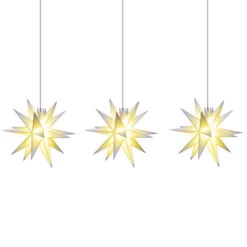 Lichterkette Stern Innen, 18-Zacker, 3-flg., Weiß