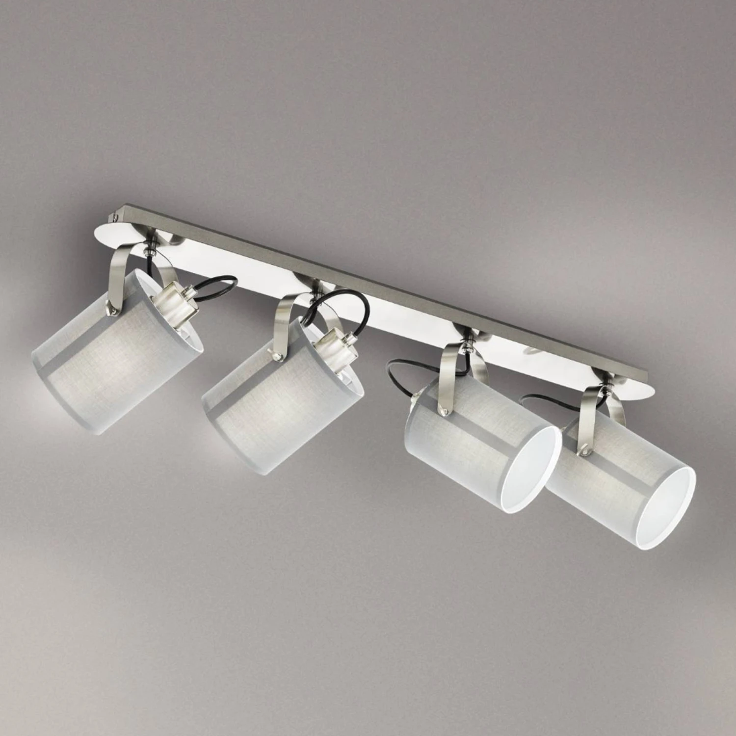 EGLO Deckenlampe Villabate Mit 4 Textilschirmen In Grau 3 EGLO Deckenlampe Villabate Mit 4 Textilschirmen In Grau