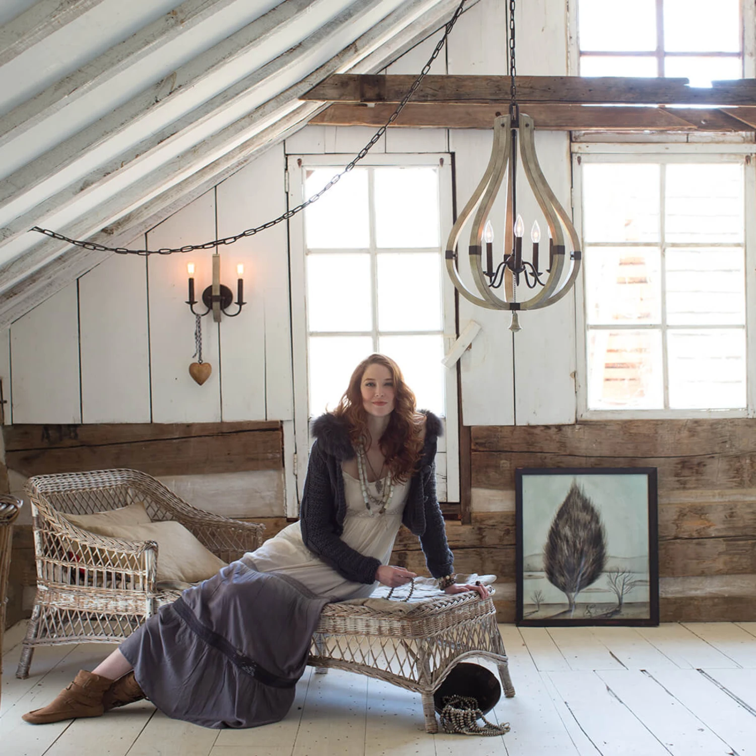 Aus Holz U. Stahl - Kronleuchter Middlefield 5-flg 4 Aus Holz U. Stahl - Kronleuchter Middlefield 5-flg – Bild 2