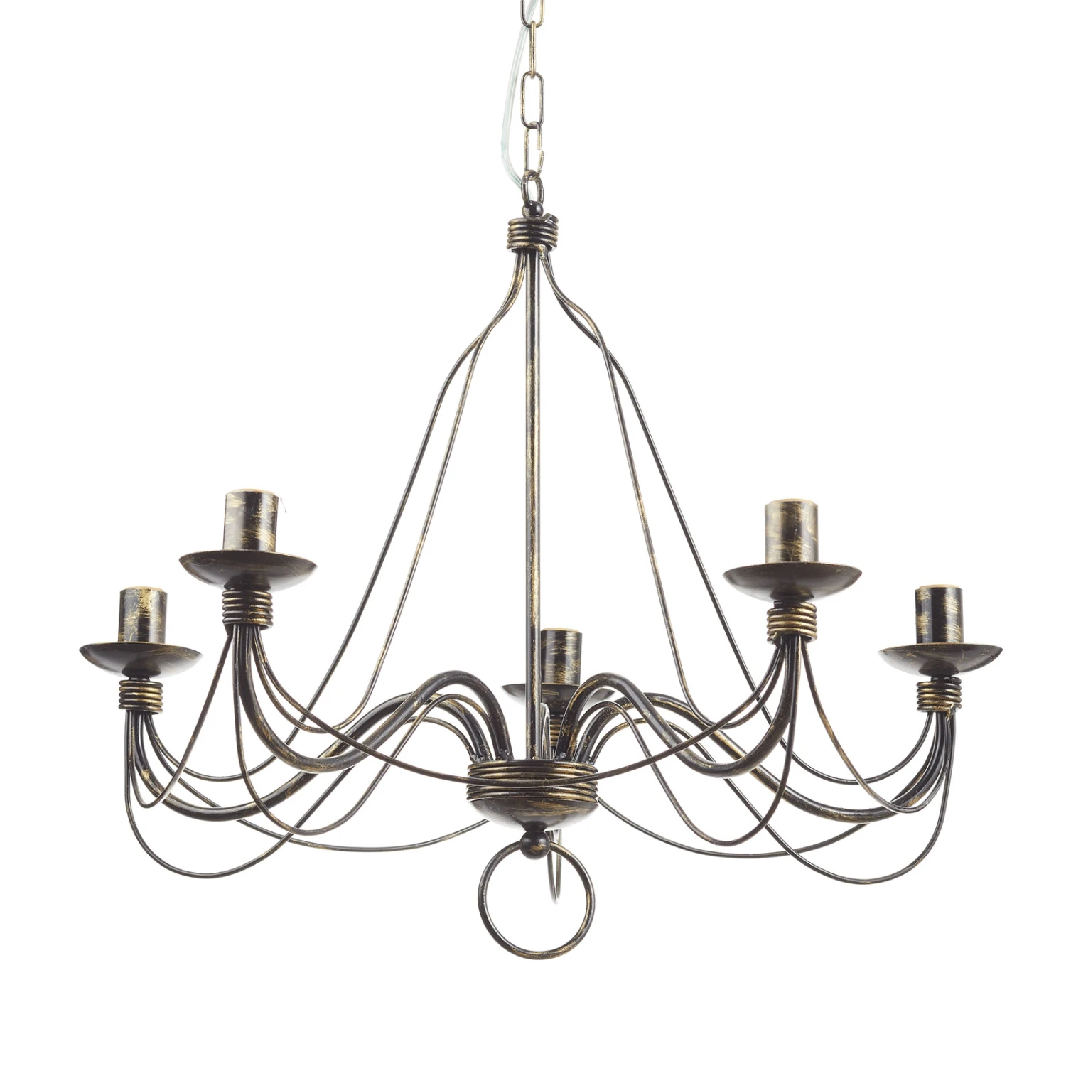 Kronleuchter 007/5 L, Fünfflammig, Schwarz-gold 4 Kronleuchter 007/5 L, Fünfflammig, Schwarz-gold – Bild 2