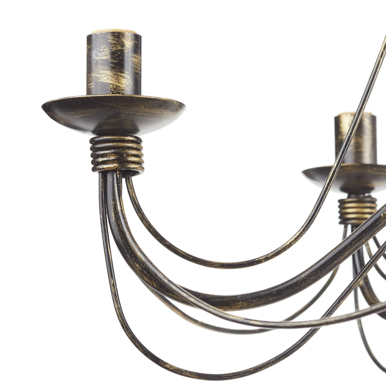 Kronleuchter 007/5 L, Fünfflammig, Schwarz-gold 5 Kronleuchter 007/5 L, Fünfflammig, Schwarz-gold – Bild 3