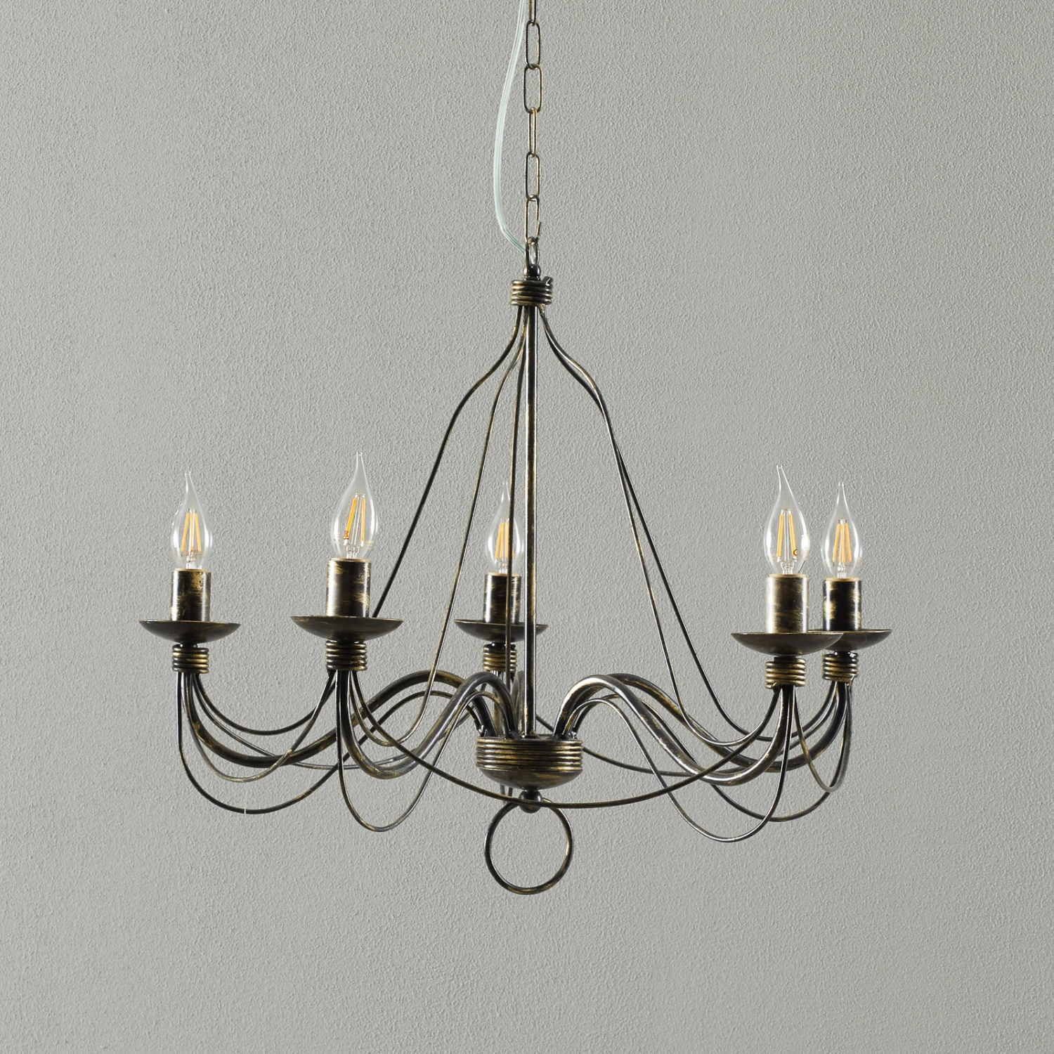 Kronleuchter 007/5 L, Fünfflammig, Schwarz-gold 11 Kronleuchter 007/5 L, Fünfflammig, Schwarz-gold – Bild 9