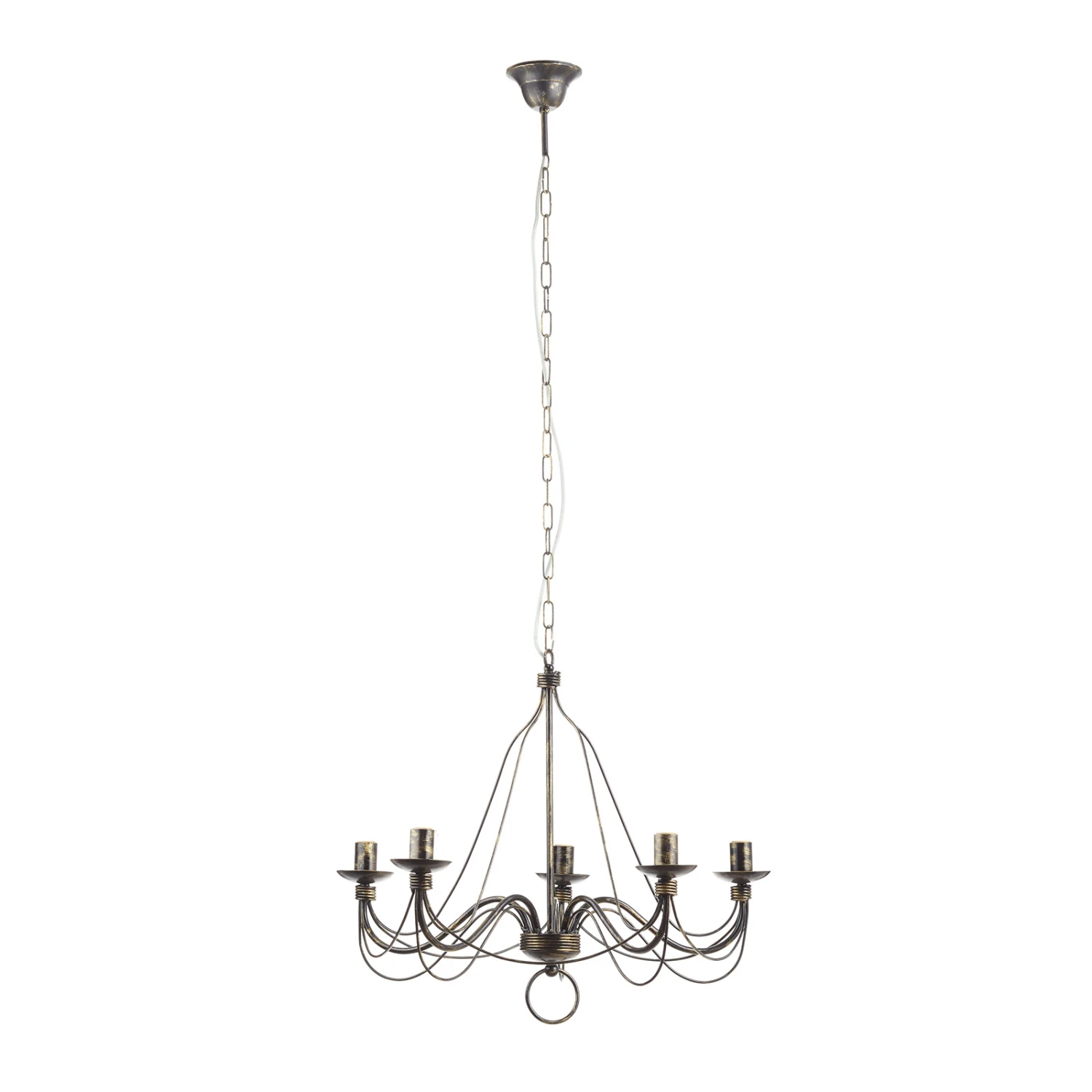 Kronleuchter 007/5 L, Fünfflammig, Schwarz-gold 3 Kronleuchter 007/5 L, Fünfflammig, Schwarz-gold