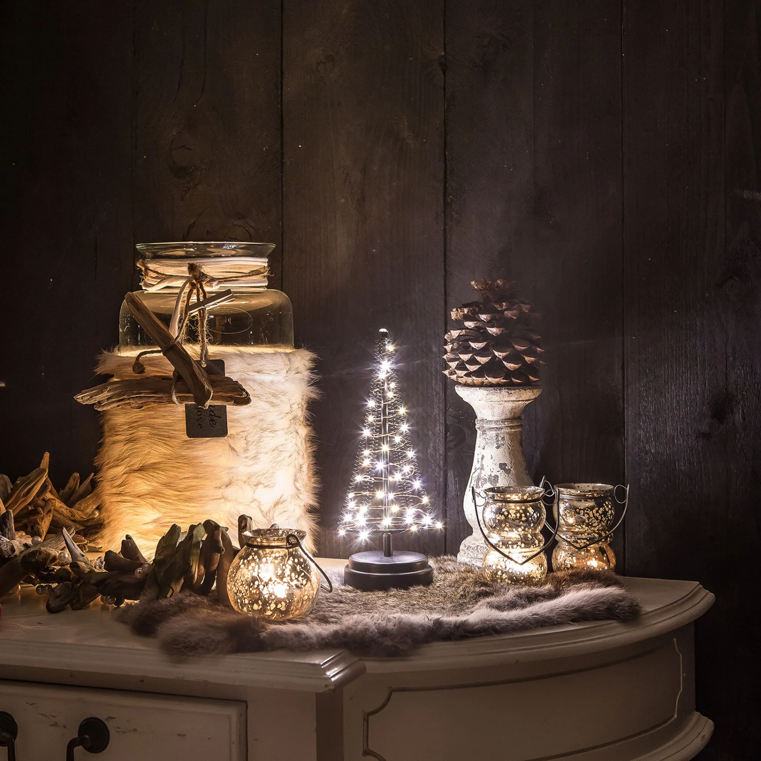 Baum Santa's Tree, Draht Kupfer, Höhe 26 Cm 4 Baum Santa's Tree, Draht Kupfer, Höhe 26 Cm – Bild 2