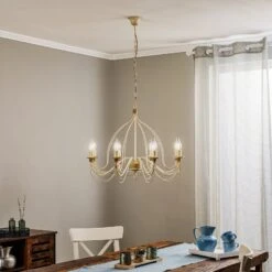 Kronleuchter FILO 8-flammig Weiß Antik -Philips Store 5505366 1