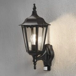 Konstsmide Außenwandlampe Firenze M. Sensor, Stehend, Schwarz