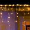 LED-Lichtervorhang Eisregen Warmweiß Weiß 5m