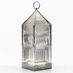 Kartell Lantern LED-Tischleuchte, Rauchgrau IP54