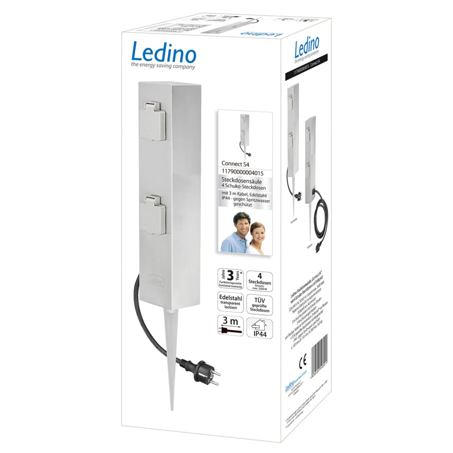 Vierfach-Steckdosensäule Connect S4 M. Erdspieß 5 Vierfach-Steckdosensäule Connect S4 M. Erdspieß – Bild 3