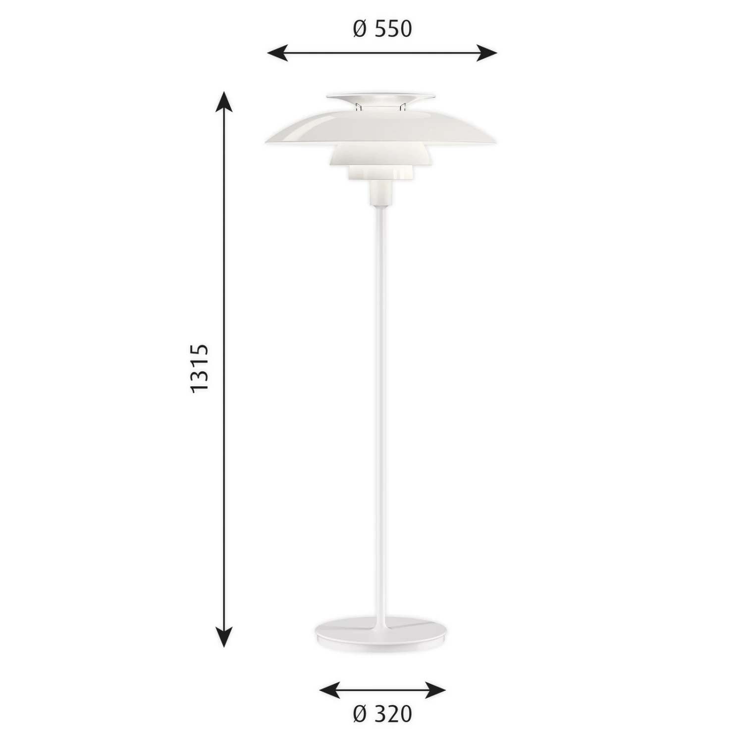 Louis Poulsen PH 80 Stehlampe Dimmer Weiß 6 Louis Poulsen PH 80 Stehlampe Dimmer Weiß – Bild 4