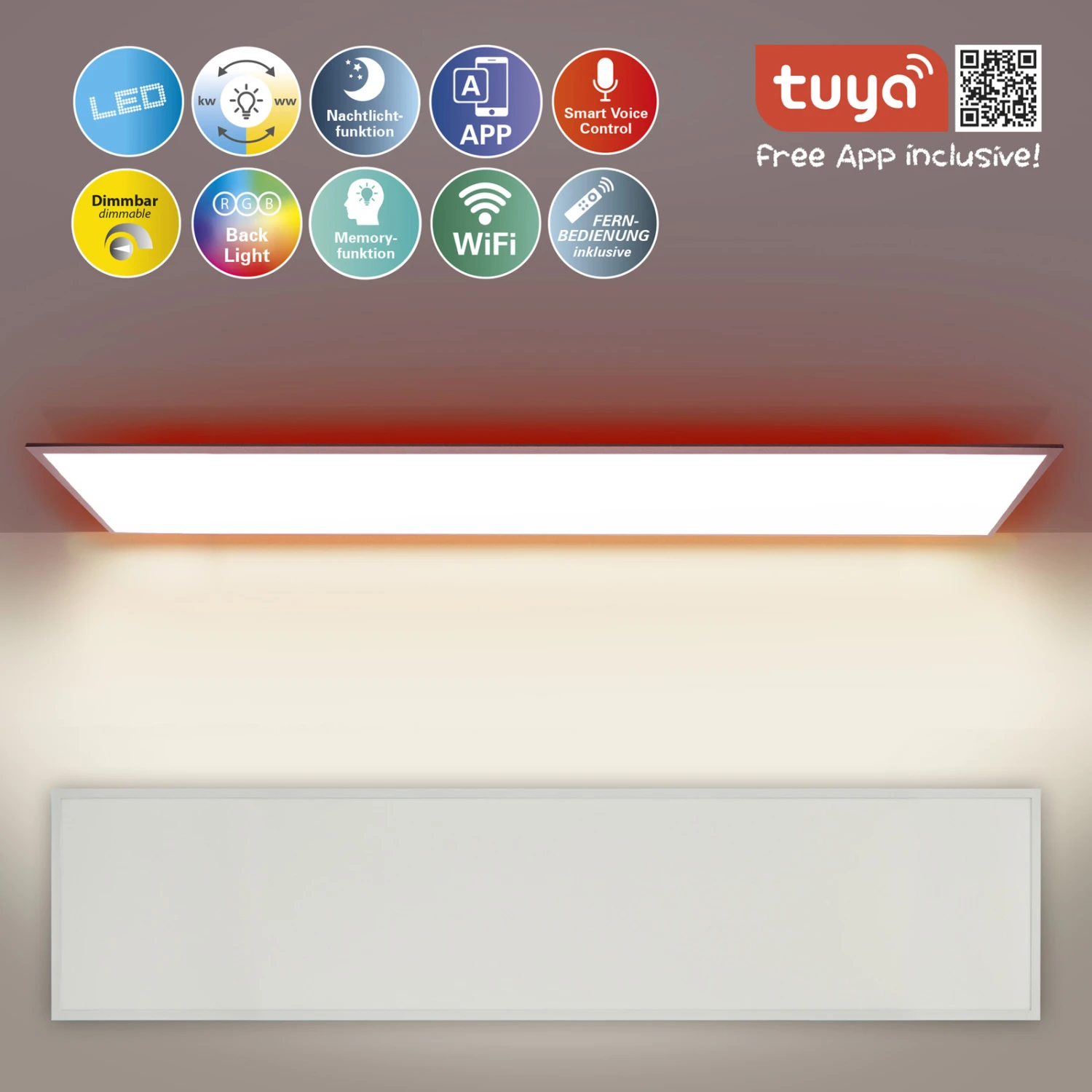 LED-Panel Backlight Smart Home Tuya WiFi 100x25cm 10 LED-Panel Backlight Smart Home Tuya WiFi 100x25cm – Bild 8