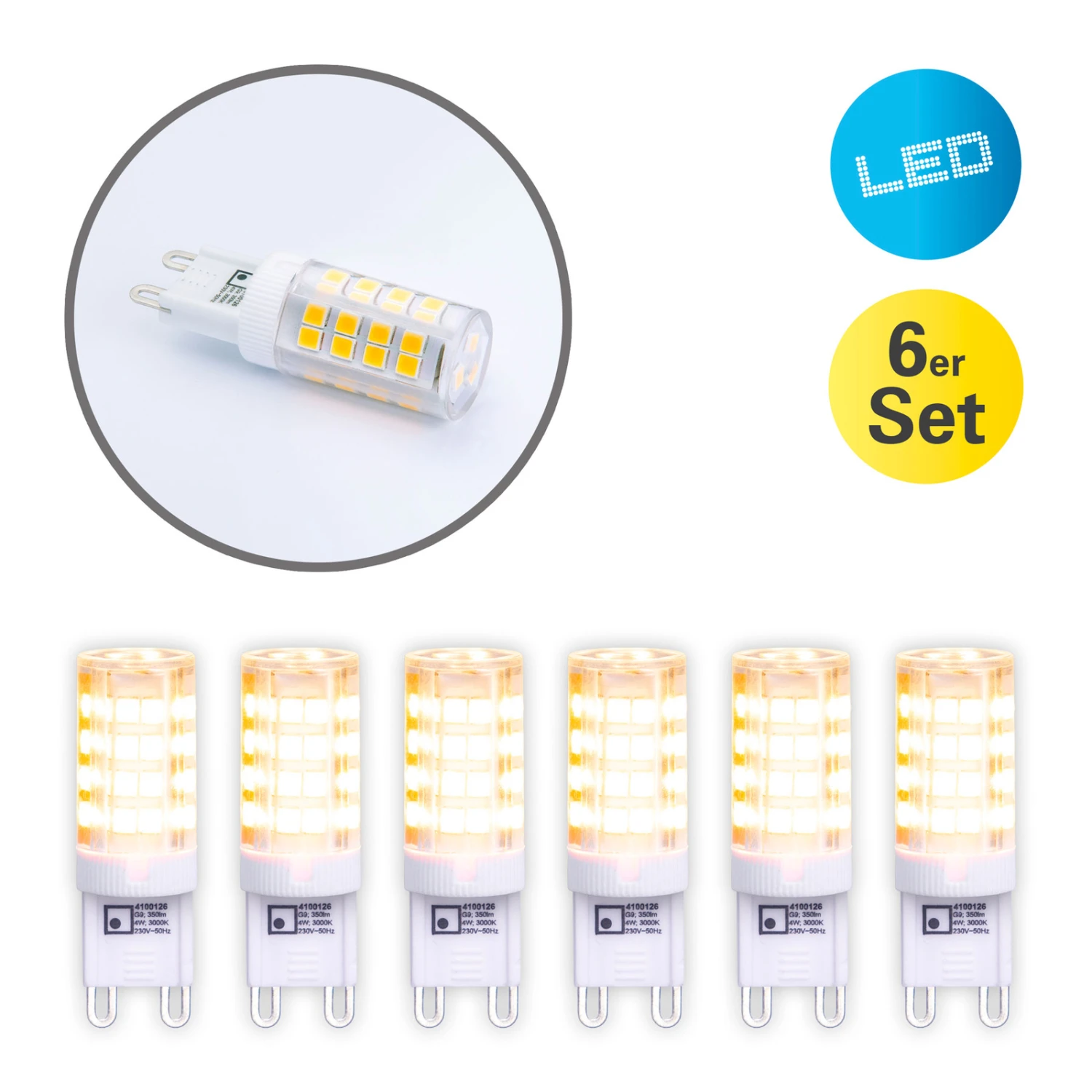 LED-Stiftlampe G9 3,5W Warmweiß 350 Lumen 6er-Pack 8 LED-Stiftlampe G9 3,5W Warmweiß 350 Lumen 6er-Pack – Bild 6