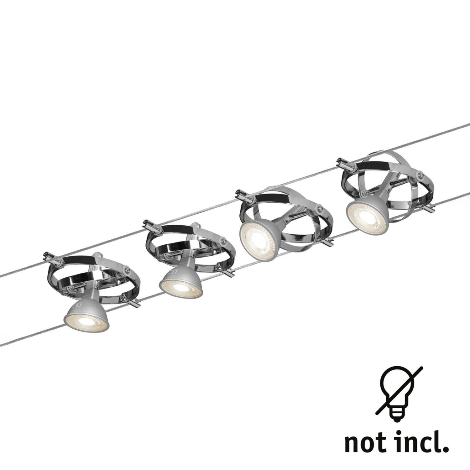 Paulmann Cardan Seilsystem 4fl. Chrom Matt/chrom 4 Paulmann Cardan Seilsystem 4fl. Chrom Matt/chrom – Bild 2