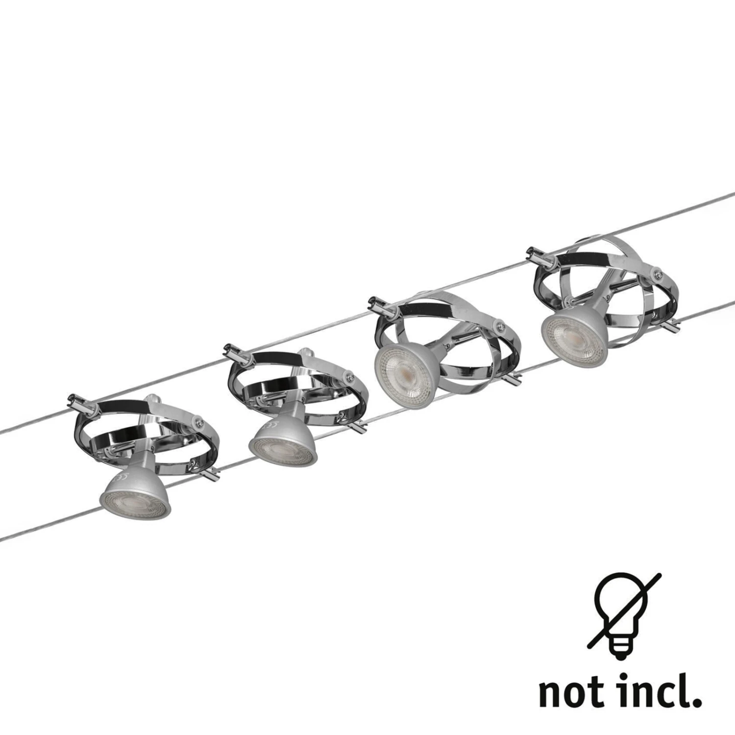 Paulmann Cardan Seilsystem 4fl. Chrom Matt/chrom 5 Paulmann Cardan Seilsystem 4fl. Chrom Matt/chrom – Bild 3