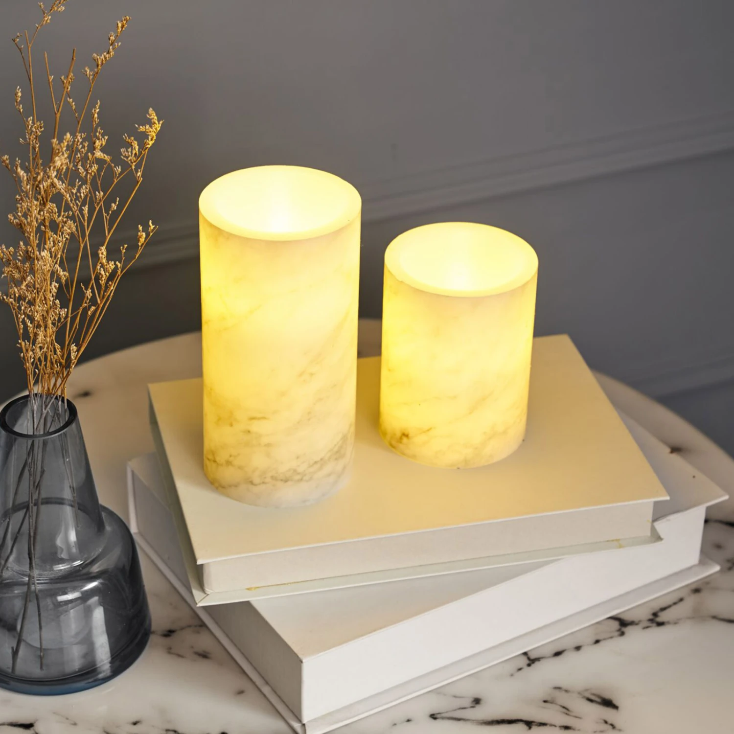 Pauleen Cosy Marble Candle LED-Kerze 2er Set Wachs 4 Pauleen Cosy Marble Candle LED-Kerze 2er Set Wachs – Bild 2