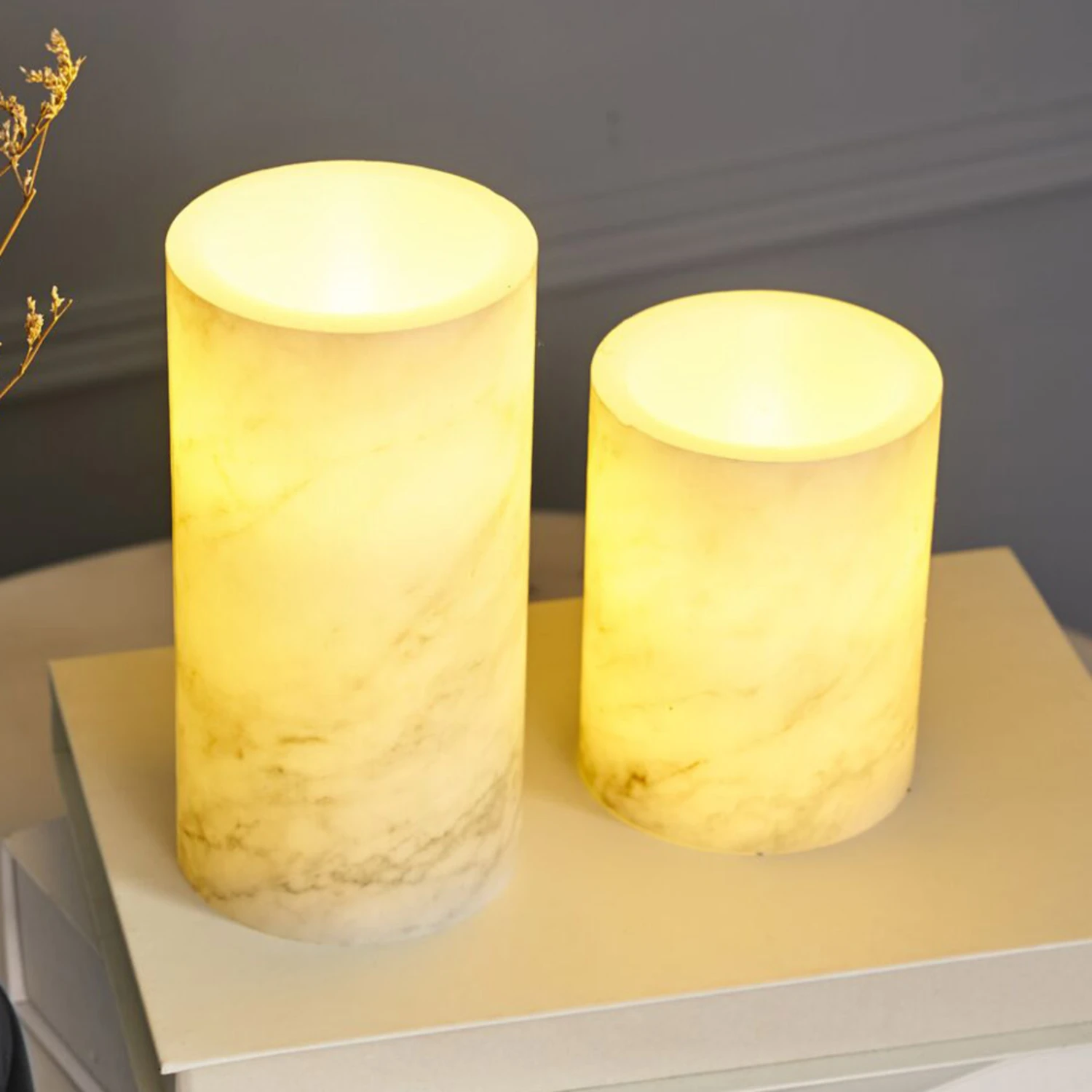 Pauleen Cosy Marble Candle LED-Kerze 2er Set Wachs 3 Pauleen Cosy Marble Candle LED-Kerze 2er Set Wachs
