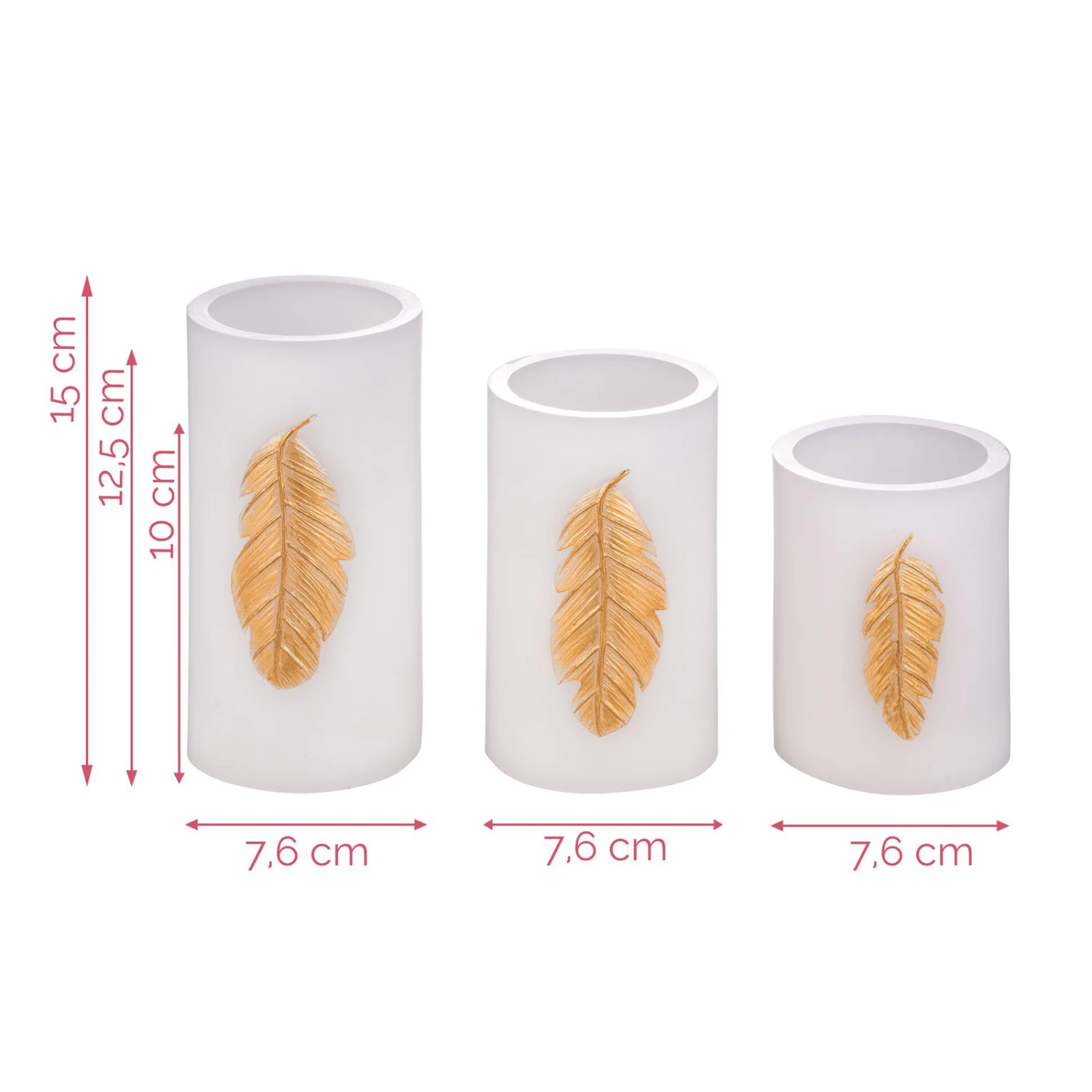 Pauleen Golden Feather Candle LED-Kerze 3er Set 8 Pauleen Golden Feather Candle LED-Kerze 3er Set – Bild 6