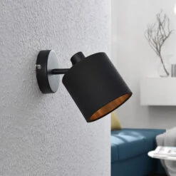 Stoff-Wandleuchte Vasilia In Schwarz-Gold, 1-fl. -Philips Store 8032155 3