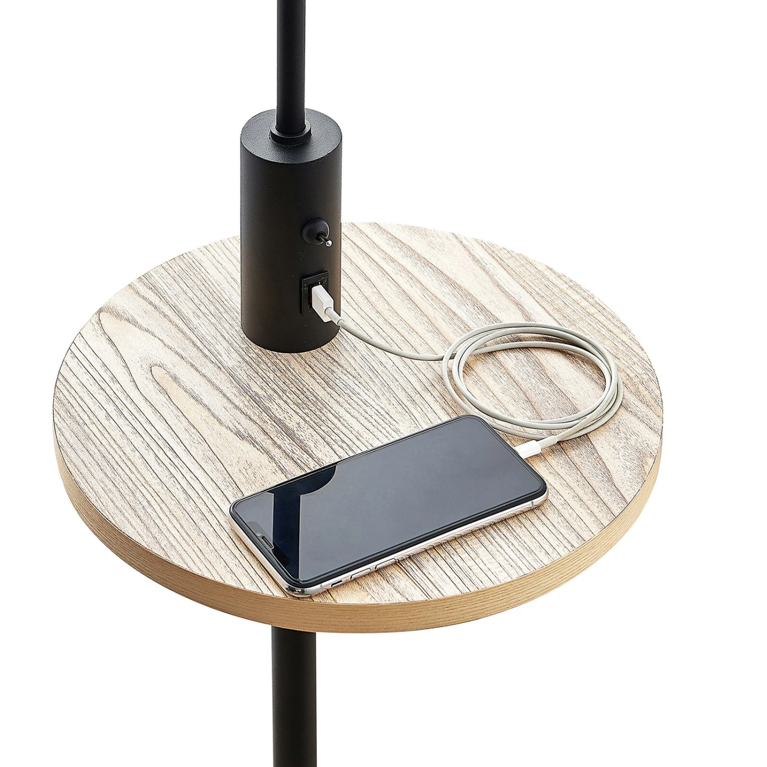 Lindby Zinia Stehlampe Mit Ablage Und USB, Schwarz 7 Lindby Zinia Stehlampe Mit Ablage Und USB, Schwarz – Bild 5