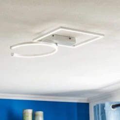 Lindby Coljana LED-Deckenlampe Quadrat/Kreis Alu