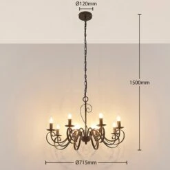 Lucande Caleb - Kronleuchter Im Landhausstil, 8-fl. -Philips Store 9620534 4