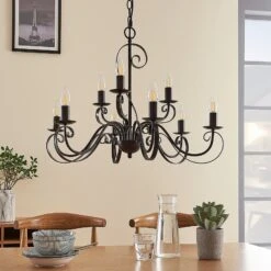 Landhaus-Kronleuchter Caleb, 9-flammig -Philips Store 9620631 1