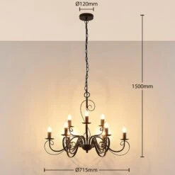 Landhaus-Kronleuchter Caleb, 9-flammig -Philips Store 9620631 2