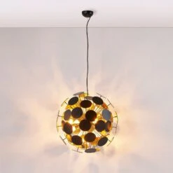 Hängelampe Kinan Mit Scheiben In Schwarz U. Gold 14 Hängelampe Kinan Mit Scheiben In Schwarz U. Gold -Philips Store 9621169 3