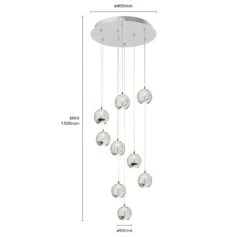 Lucande Hayley LED-Hängelampe, 9-flammig, Chrom -Philips Store 9626555 6