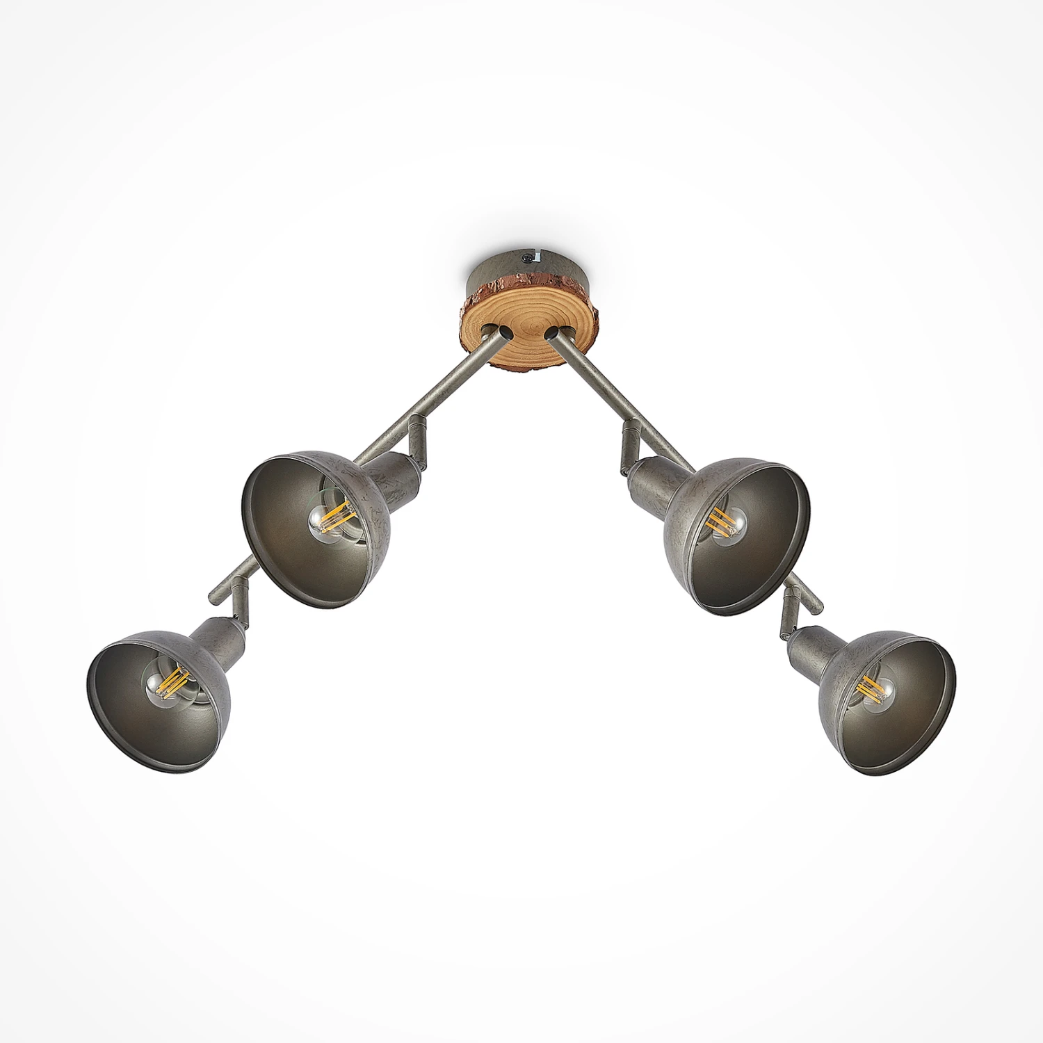 Lindby Nesrin Deckenlampe Mit Holzscheibe, 4-fl. 6 Lindby Nesrin Deckenlampe Mit Holzscheibe, 4-fl. – Bild 4