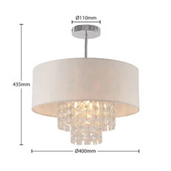 Lindby Estera Deckenleuchte Mit Behang, Weiß -Philips Store 9626840 3